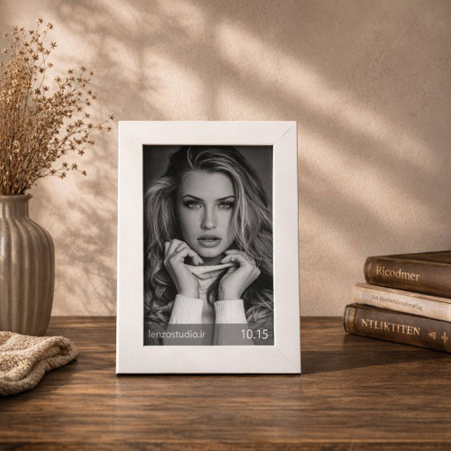 قاب عکس کلاسیک رومیزی و دیواری رنگ سفید سایز 10x 15