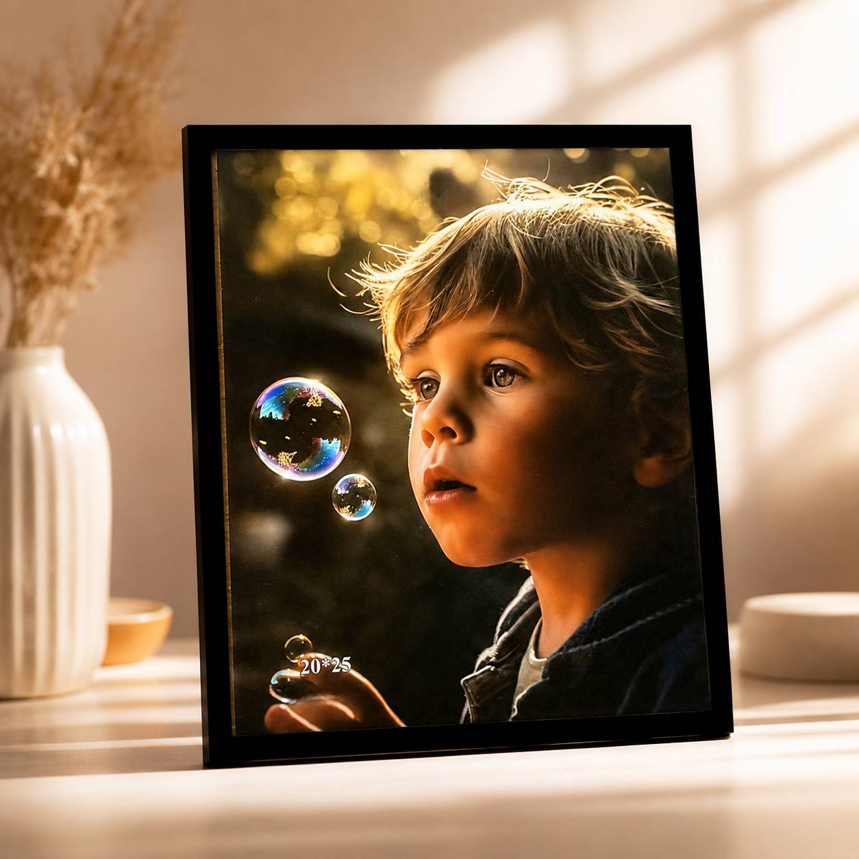 قاب شاسی کادر مشکی، استفاده دیواری و رومیزی، سایز 25*20